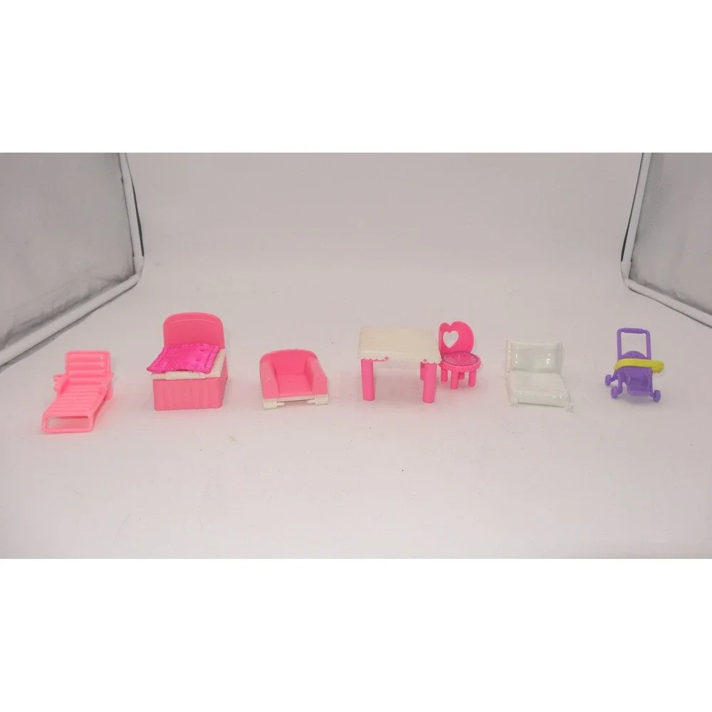 Mattel Barbie Kelly Pop Up Playhouse Furniture Accessories Lot Pink White